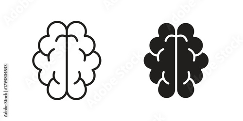 Brain icon collection with multiple styles. EPS10
