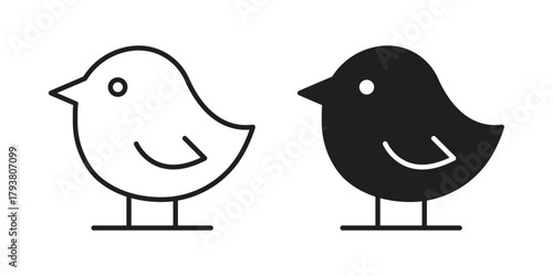 Chick icon collection with multiple styles. EPS10