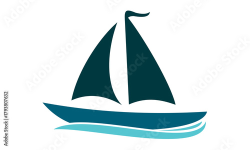 sailboat vector logo illustration