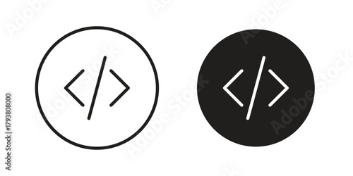 Code icon collection with multiple styles. EPS10