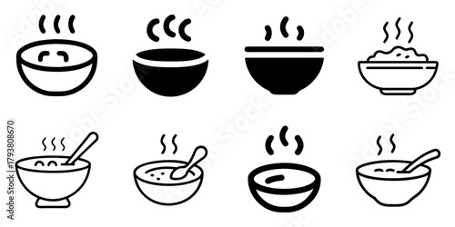 soup icon set. pictogram isolated on white background. Vector illustration.