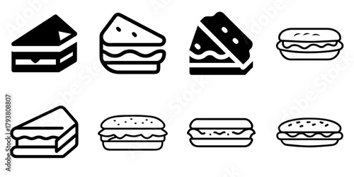 sandwich icon set. pictogram isolated on white background. Vector illustration.