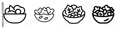 salad icon set. pictogram isolated on white background. Vector illustration.
