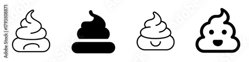 poo icon set. pictogram isolated on white background. Vector illustration.