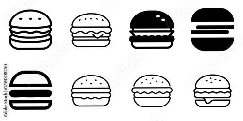 hamburger icon set. pictogram isolated on white background. Vector illustration.
