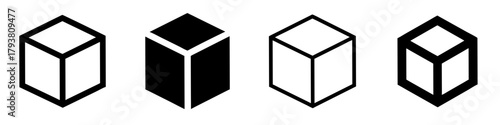 cube icon set. pictogram isolated on white background. Vector illustration.