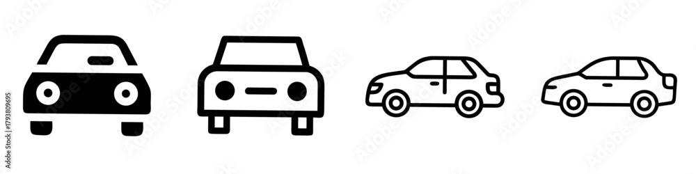 Fototapeta premium car icon set. pictogram isolated on white background. Vector illustration.