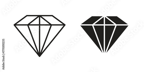 Diamond icon collection with multiple styles. EPS10