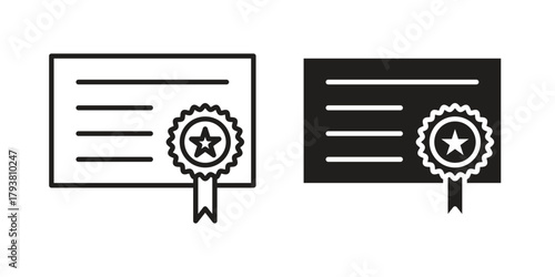 Diploma icon collection with multiple styles. EPS10