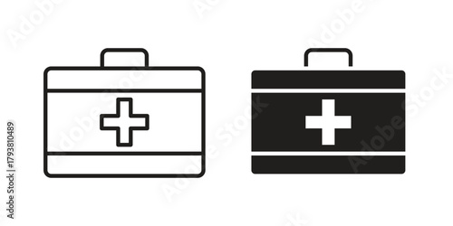 Doctor bag icon collection with multiple styles. EPS10