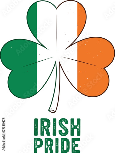 Irish pride shamrock with national flag colors for st. patrick's day vector design