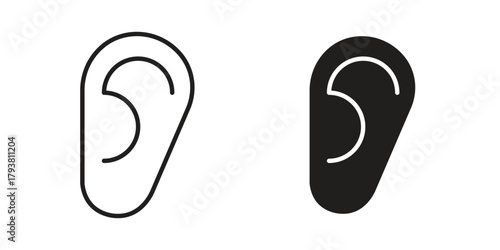 Ear icon collection with multiple styles. EPS10