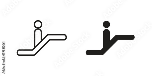 Escalator icon collection with multiple styles. EPS10