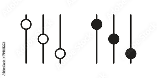 Filter Control icon collection with multiple styles. EPS10