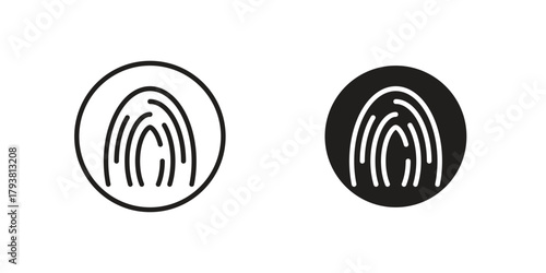 Fingerprint icon collection with multiple styles. EPS10