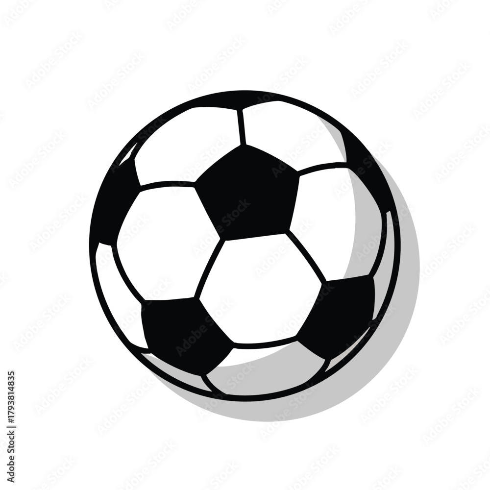 Fototapeta premium Soccer Ball Icon Simple Graphic Design Sport Equipment