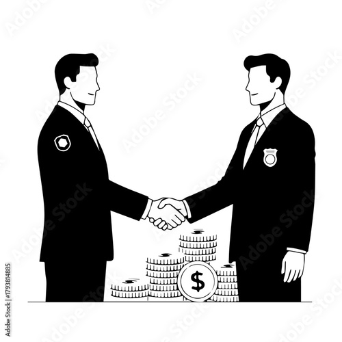 Businessmen Shaking Hands Over Financial Deal.