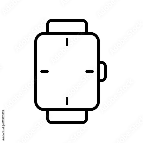 Minimalist Smartwatch Icon Design for Technology and Wearable Devices