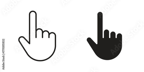 Hand pointer icon collection with multiple styles. EPS10