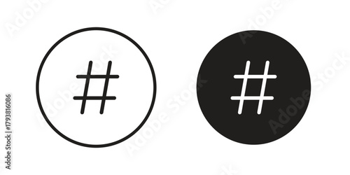 Hashtag icon collection with multiple styles. EPS10