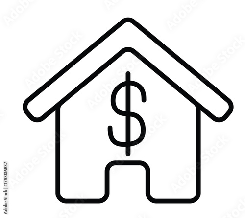 Property Value: A graphic depicting a house with a dollar sign overlaid, symbolizing real estate, investment, and financial concepts.