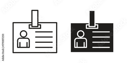 Identity card icon collection with multiple styles. EPS10