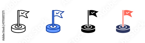 Milestone Marker icon set multiple style collection