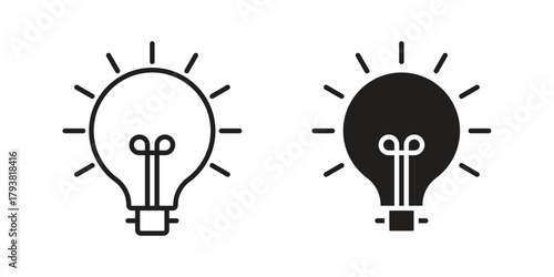 Lightbulb icon collection with multiple styles. EPS10