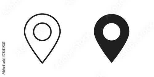 Location pin icon collection with multiple styles. EPS10
