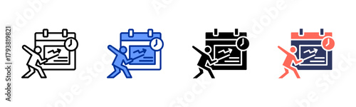 Presentation Schedule icon set multiple style collection