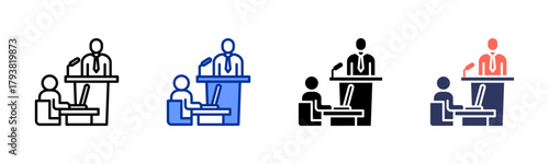 Workshop Session icon set multiple style collection