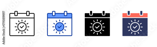 Weekend Plan icon set multiple style collection