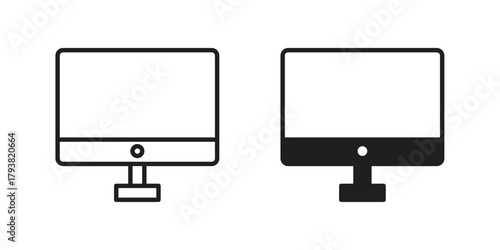 Monitor icon collection with multiple styles. EPS10