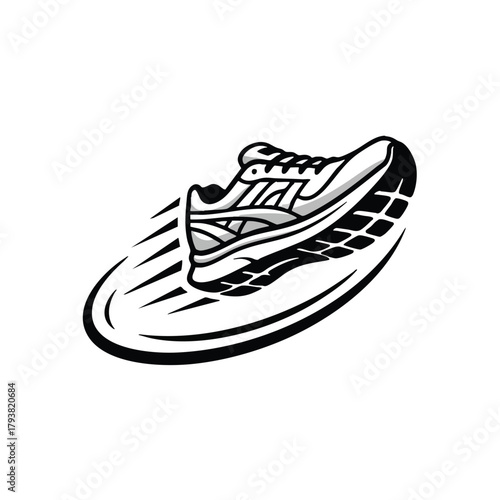 Dynamic running shoe action graphic