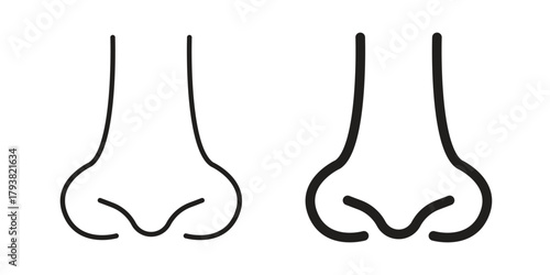 Nose icon collection with multiple styles. EPS10