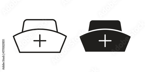 Nurse icon collection with multiple styles. EPS10