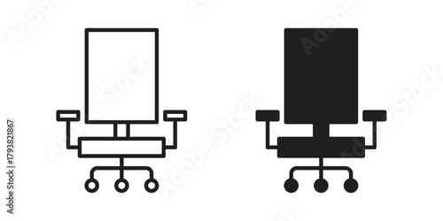 Office chair icon collection with multiple styles. EPS10