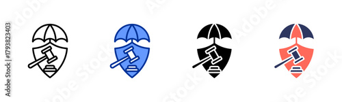 Legal Countermeasures icon set multiple style collection