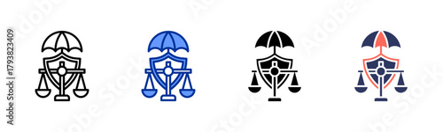 Ethical Countermeasures icon set multiple style collection