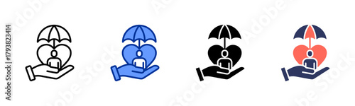 Humanitarian Countermeasures icon set multiple style collection