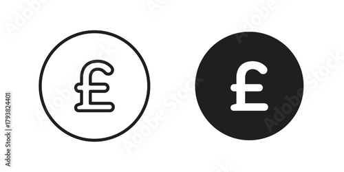 Pound icon collection with multiple styles. EPS10