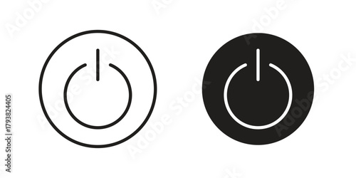 Power button icon collection with multiple styles. EPS10