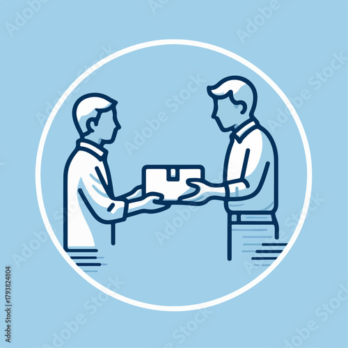 vector illustration of a person transacting goods