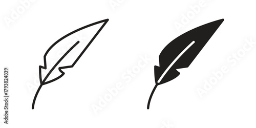 Quill icon collection with multiple styles. EPS10