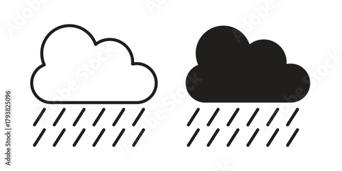 Rain icon collection with multiple styles. EPS10