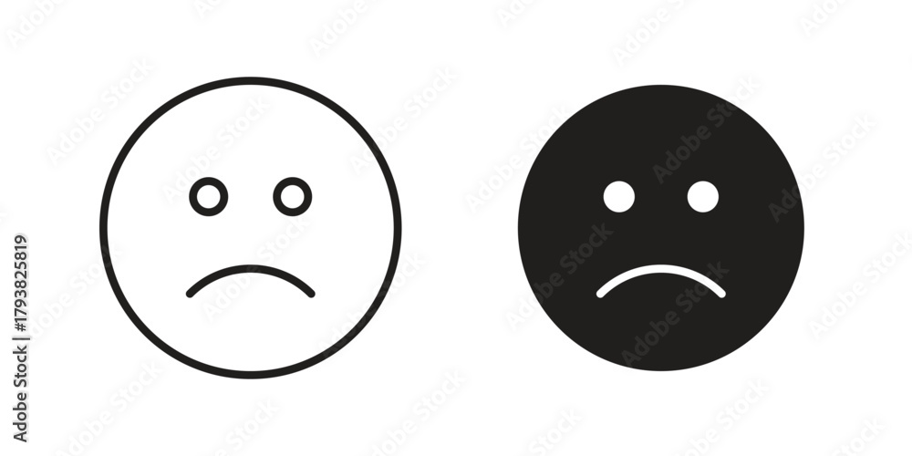 Fototapeta premium Sad icon collection with multiple styles. EPS10