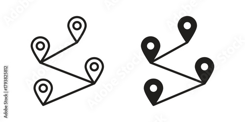 Route icon collection with multiple styles. EPS10