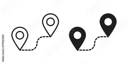 Route icon collection with multiple styles. EPS10