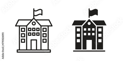 school icon collection with multiple styles. EPS10