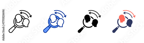 Empathy Lens icon set multiple style collection